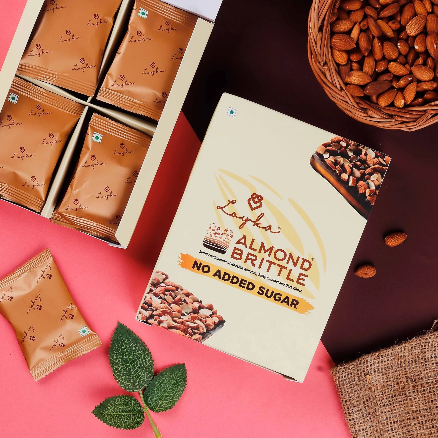 Almond Brittle 12 pcs Box (No Added Sugar)