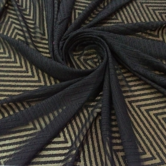 Black Zig Jacquard