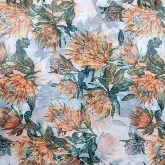 Golden Marigold Organza Print