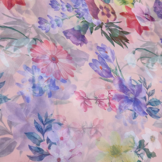 Floral Garden Tapestry Organza