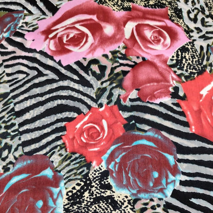 Rose & Stripes Silk Satin