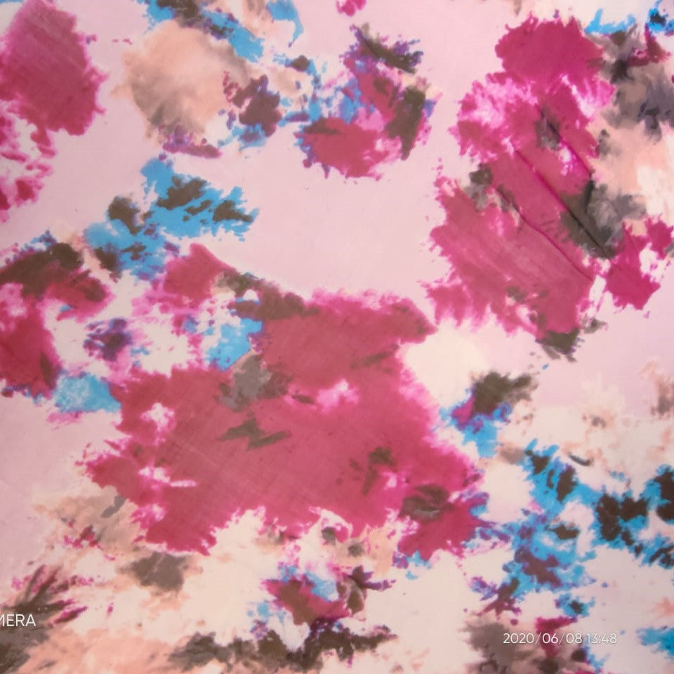 Floral Brushstrokes Silk Chiffon