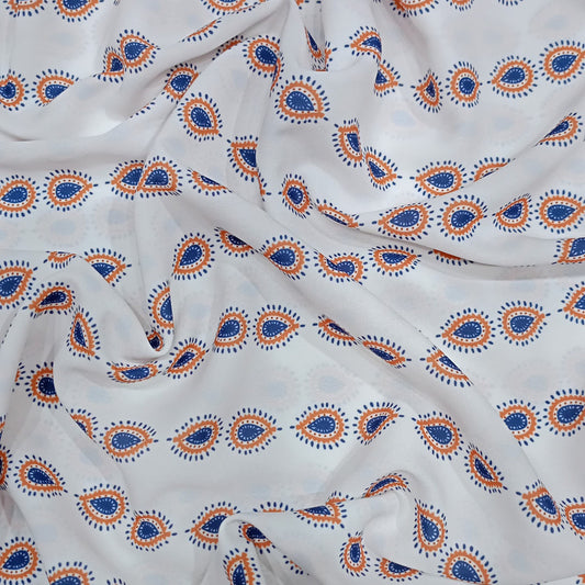 Royal White Paisley