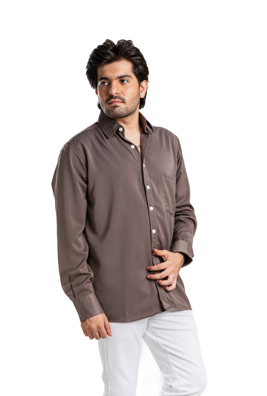 Greyish Brown Formal Shirt