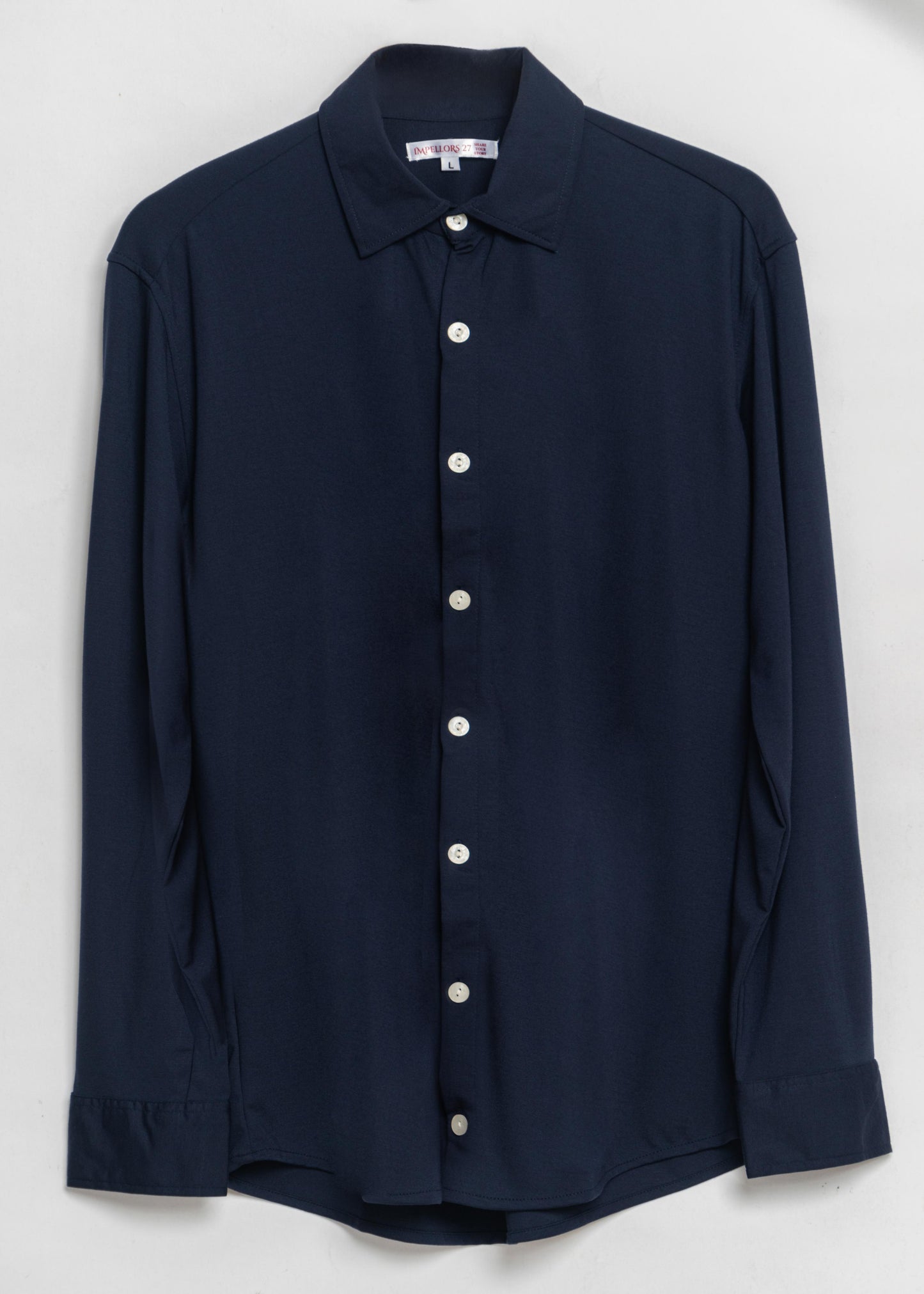 Knit Navy Blue Classic Shirt