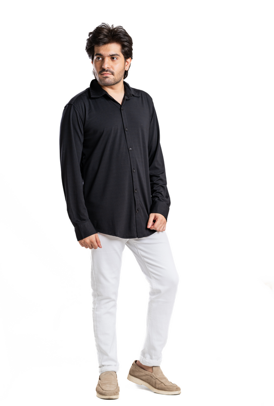 Knit Black Classic Shirt