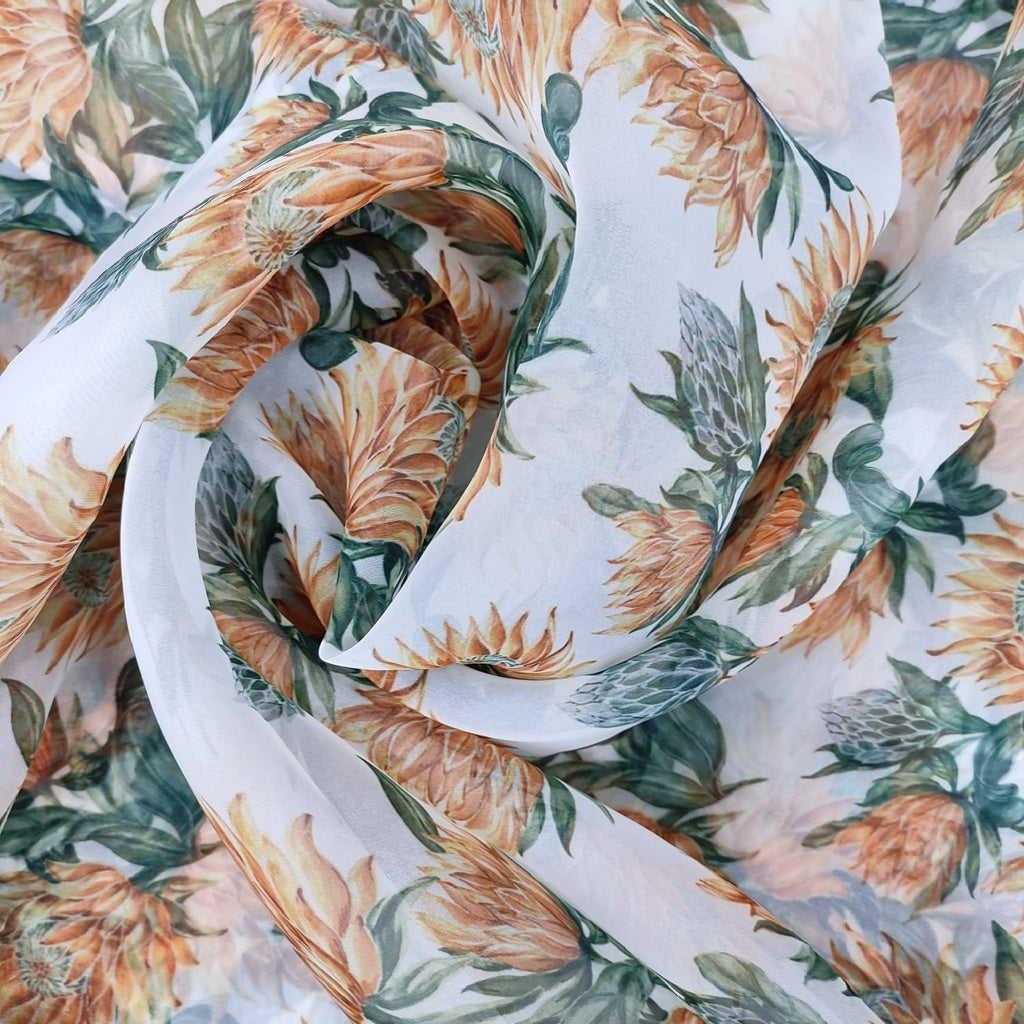 Golden Marigold Organza Print