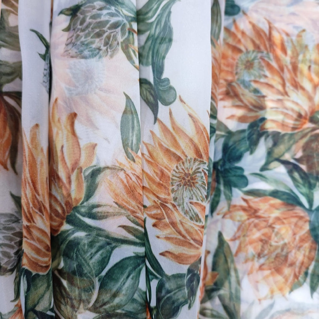 Golden Marigold Organza Print