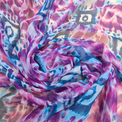 Geometric Harmony Silk Chiffon