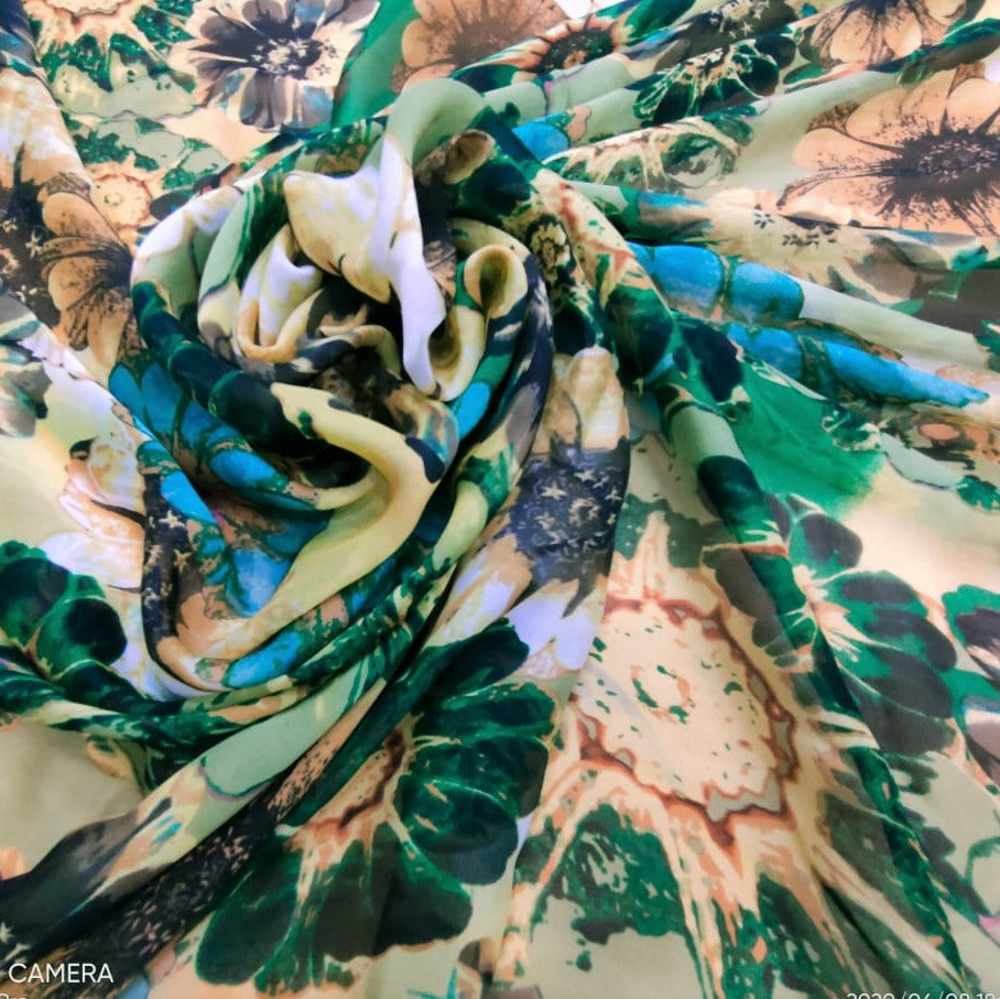 Greenery Whisper Silk Chiffon