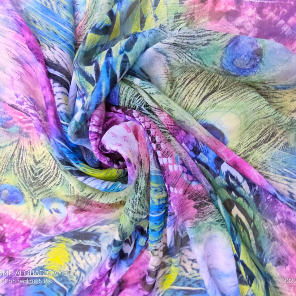 Peacock Elegance Silk Print