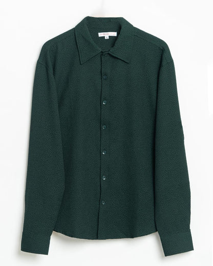 Intense Green Crepe Drop Shoulder Shirt