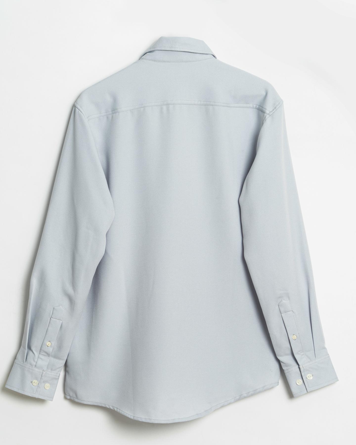 Pastel Light Blue Textured  Crepe Shirt