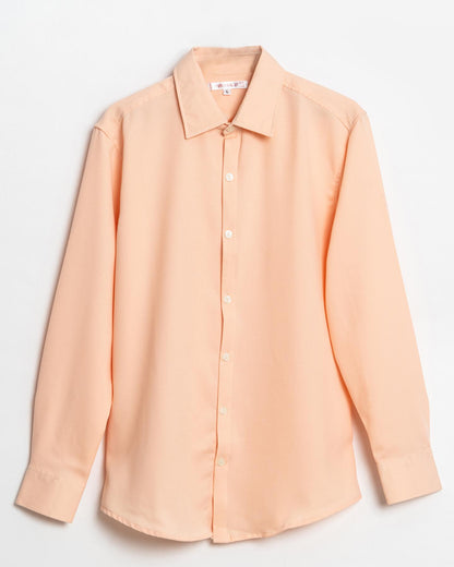 Peach Textured  Crepe Shirt