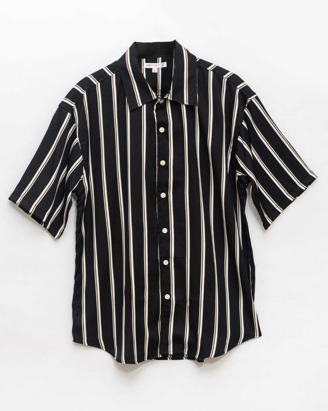 Tokyo Striped Oversized Half Sleeves Shirt