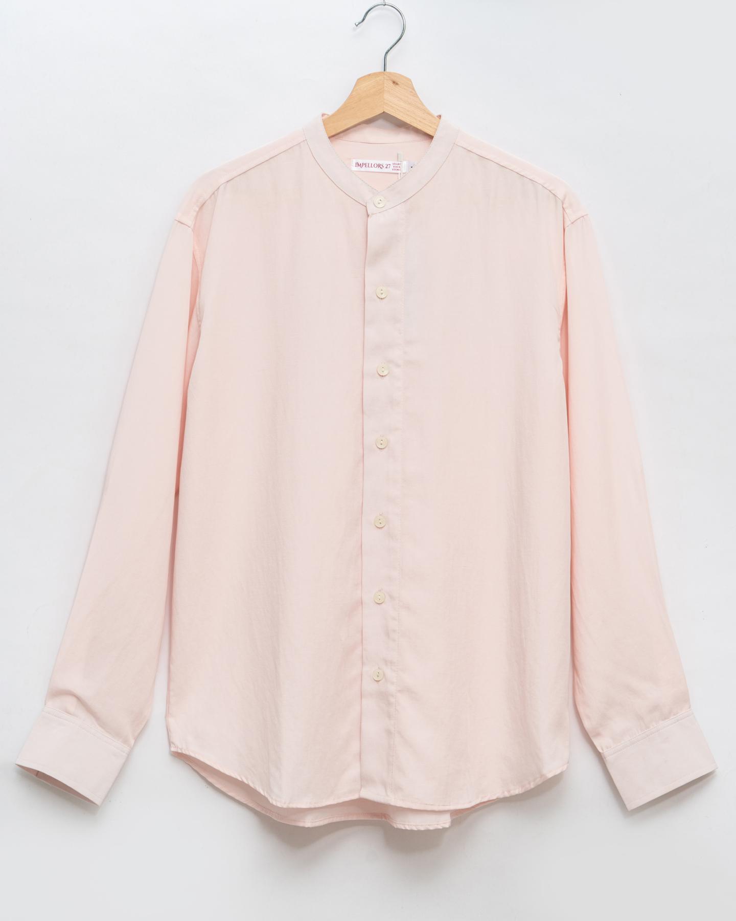 Soft Baby Pink Chinese Collar Shirt