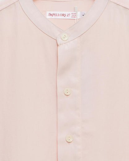 Soft Baby Pink Chinese Collar Shirt