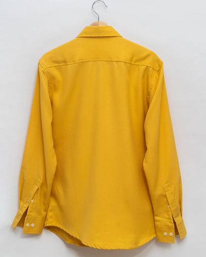 Mustard Yellow Textured  Crepe Shirt