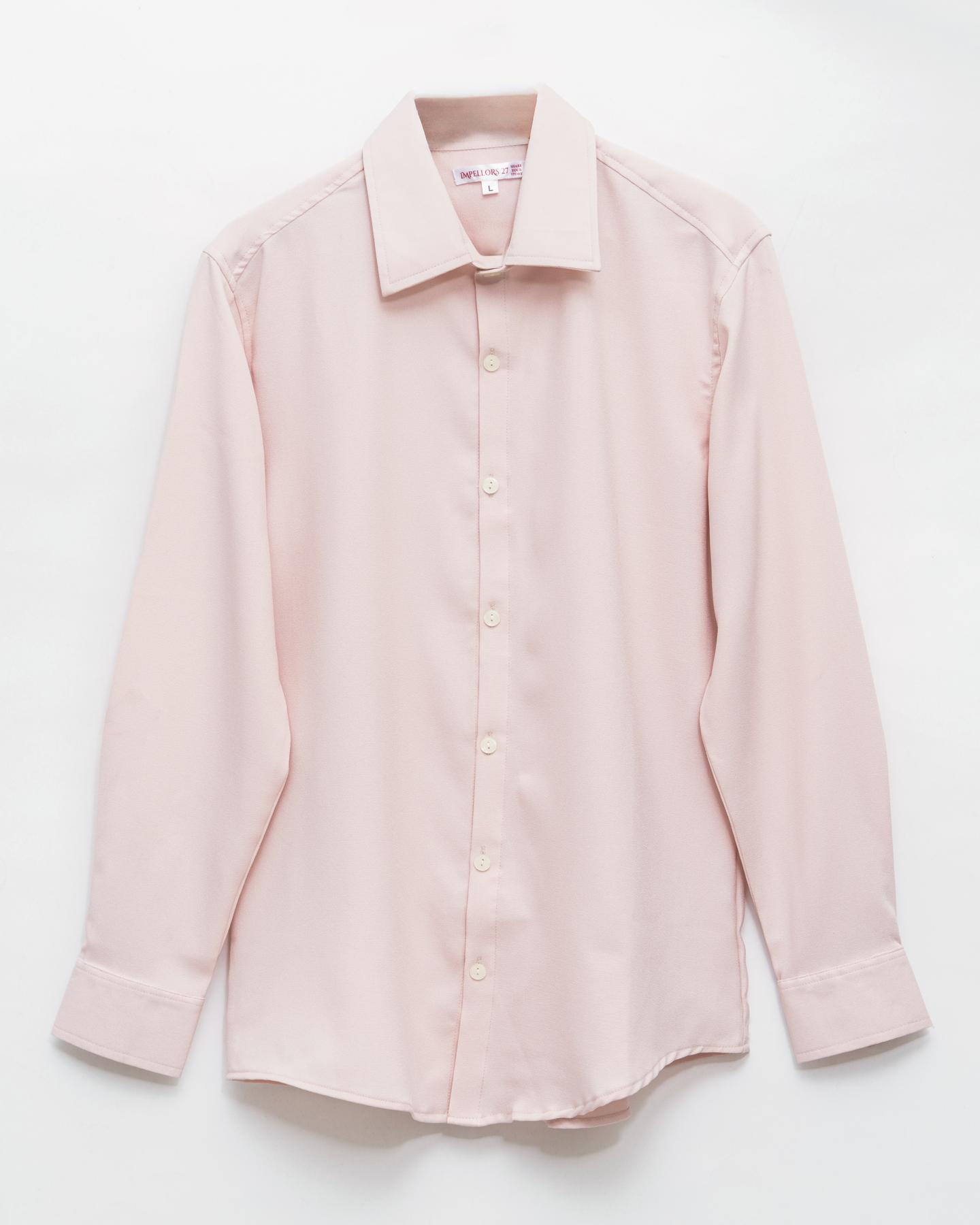 Baby Pink Textured  Crepe Shirt