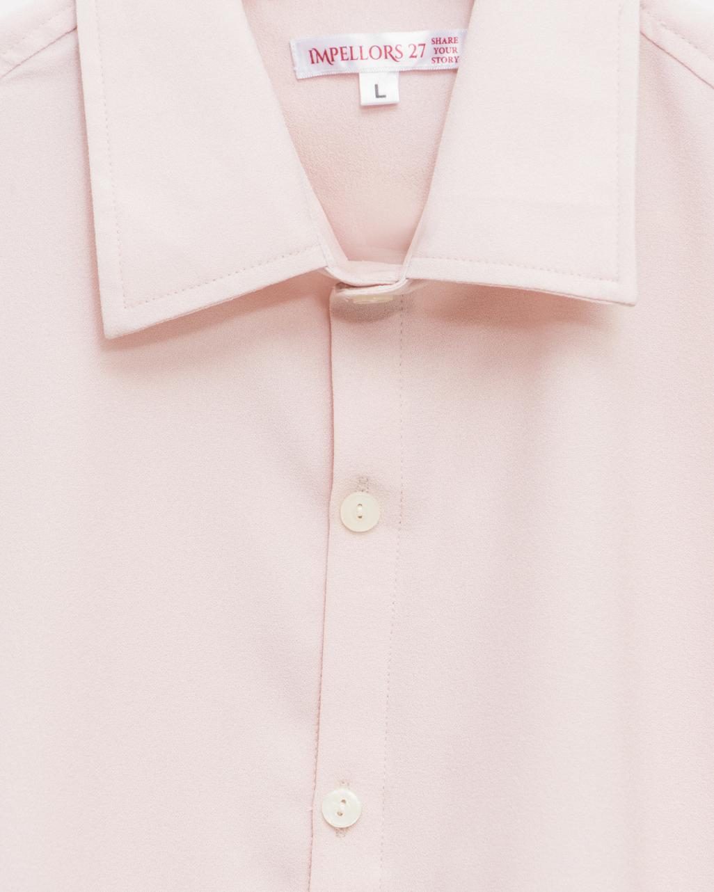 Baby Pink Textured  Crepe Shirt