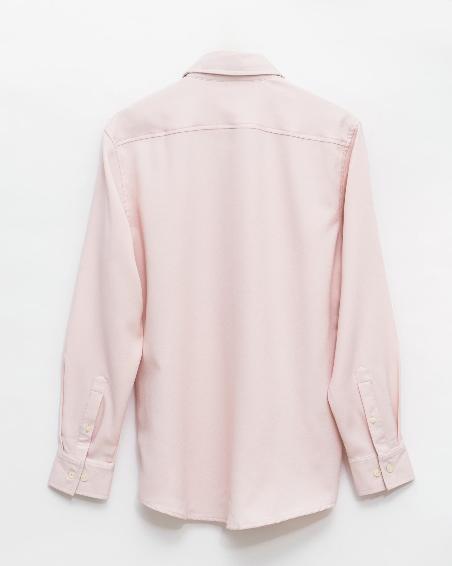 Baby Pink Textured  Crepe Shirt