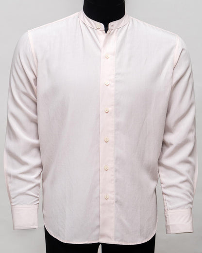 Soft Baby Pink Chinese Collar Shirt