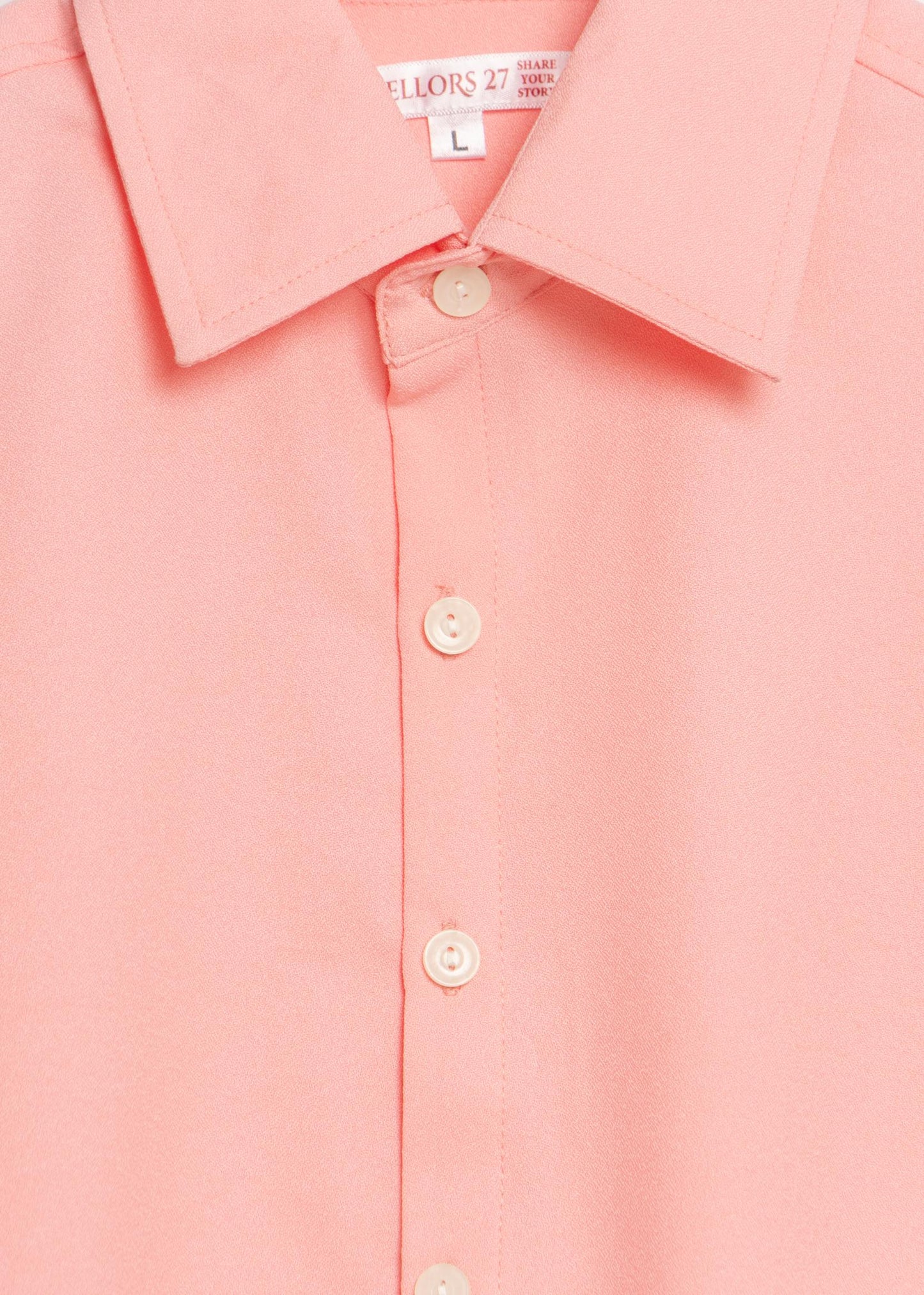 Pink Textured Crepe Shirt