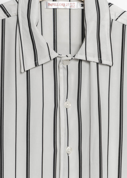 Tokyo Zebra Stripe Oversized Half Sleeves Shirt